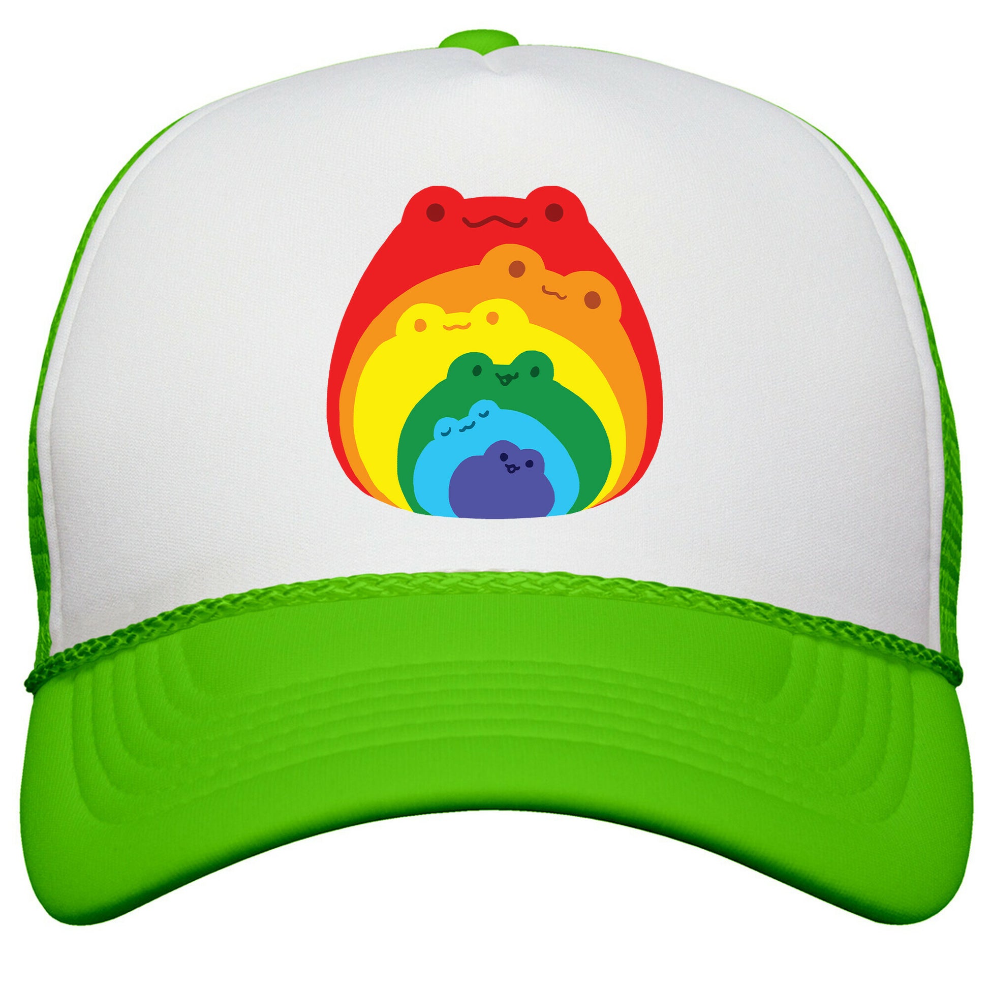 Frogs In Frogs In Frogs Rainbow Snapback Trucker Hat
