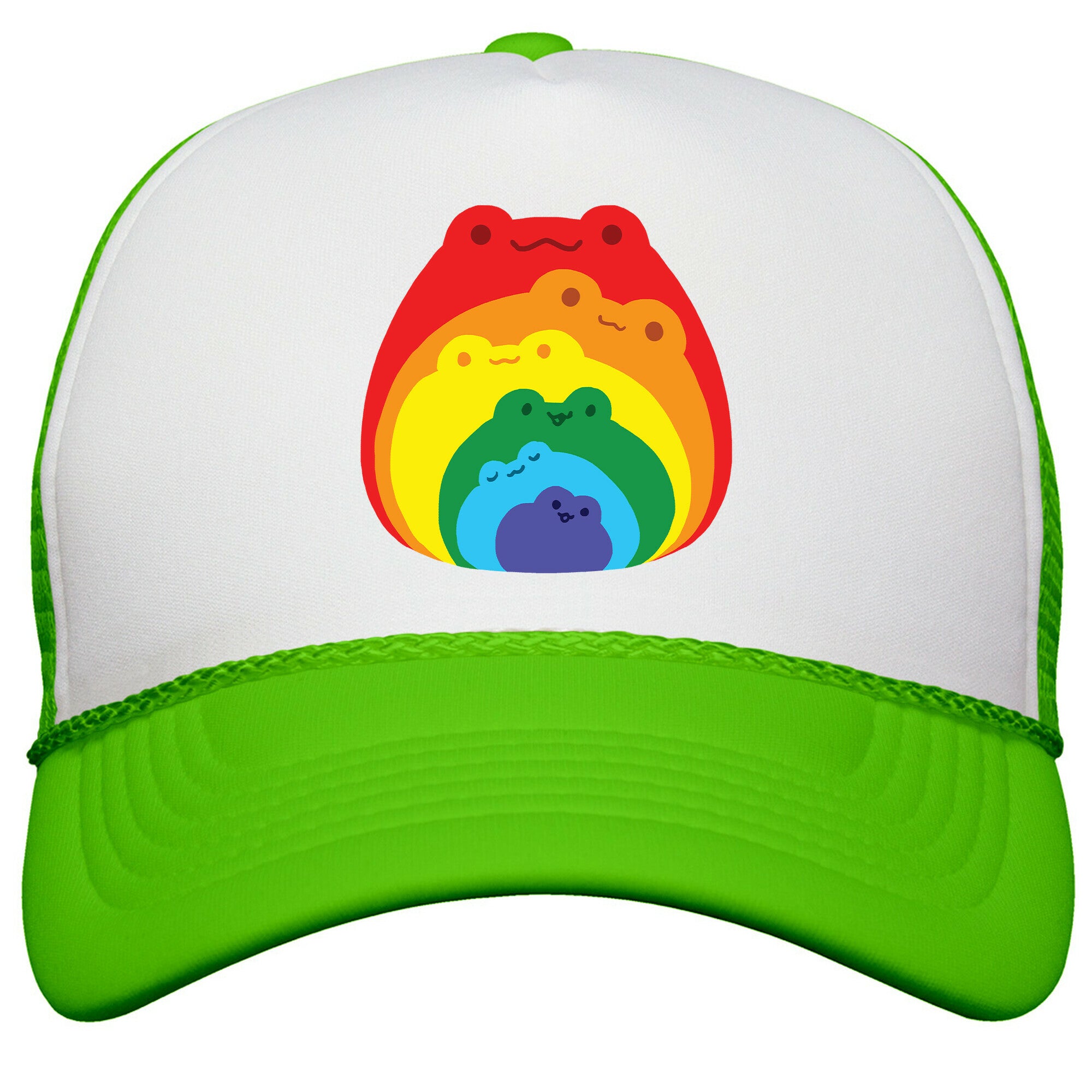 Frogs In Frogs In Frogs Rainbow Snapback Trucker Hat
