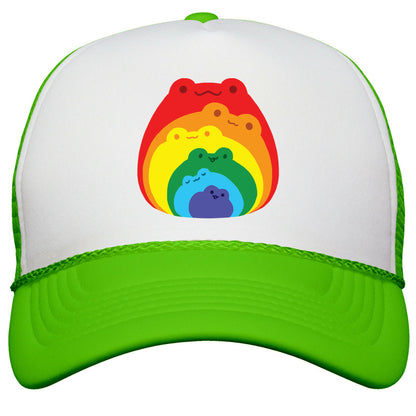 Frogs In Frogs In Frogs Rainbow Snapback Trucker Hat
