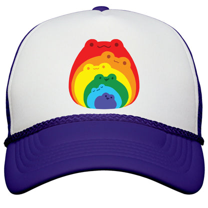 Frogs In Frogs In Frogs Rainbow Snapback Trucker Hat