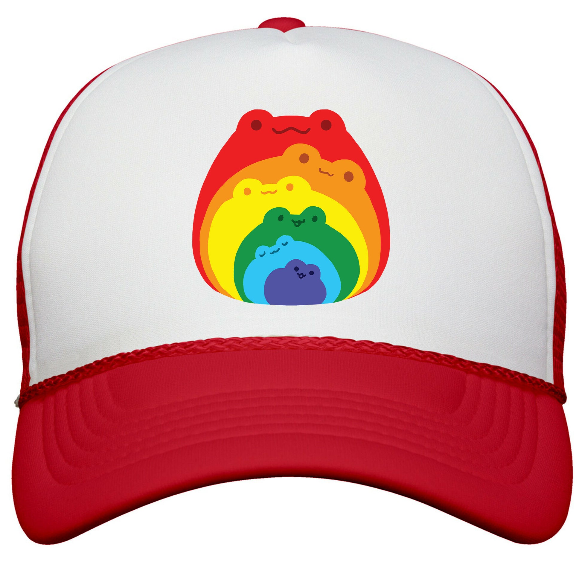 Frogs In Frogs In Frogs Rainbow Snapback Trucker Hat