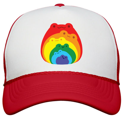 Frogs In Frogs In Frogs Rainbow Snapback Trucker Hat