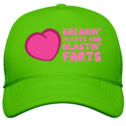 Breakin Hearts And Blastin Farts Snapback Trucker Hat