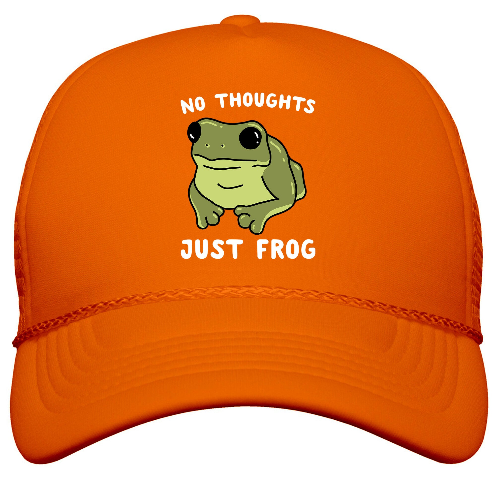No Thoughts, Just Frog Snapback Trucker Hat
