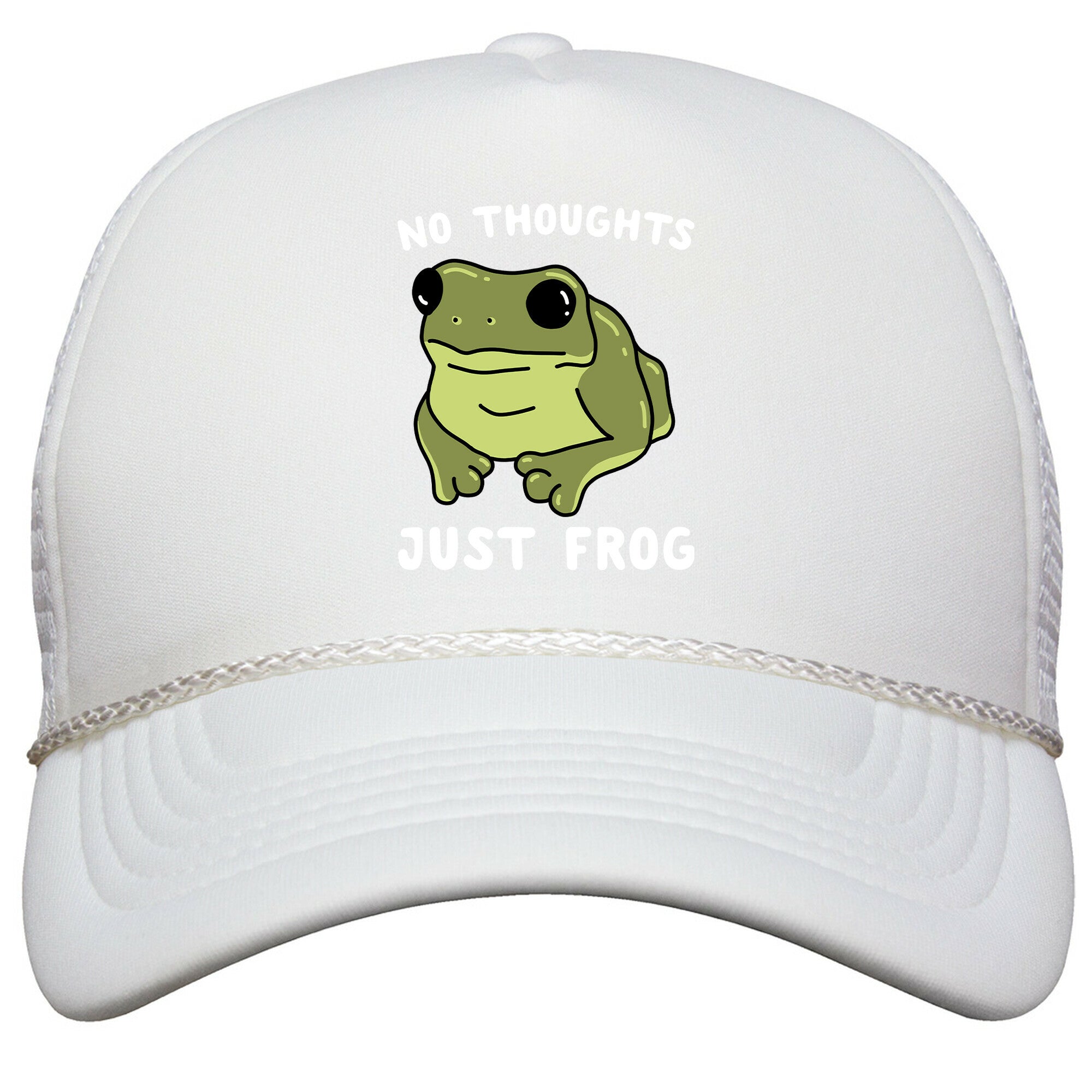 No Thoughts, Just Frog Snapback Trucker Hat