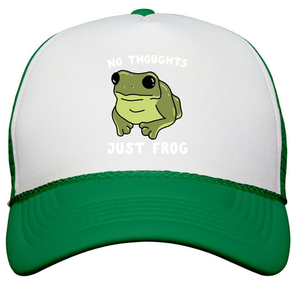 No Thoughts, Just Frog Snapback Trucker Hat