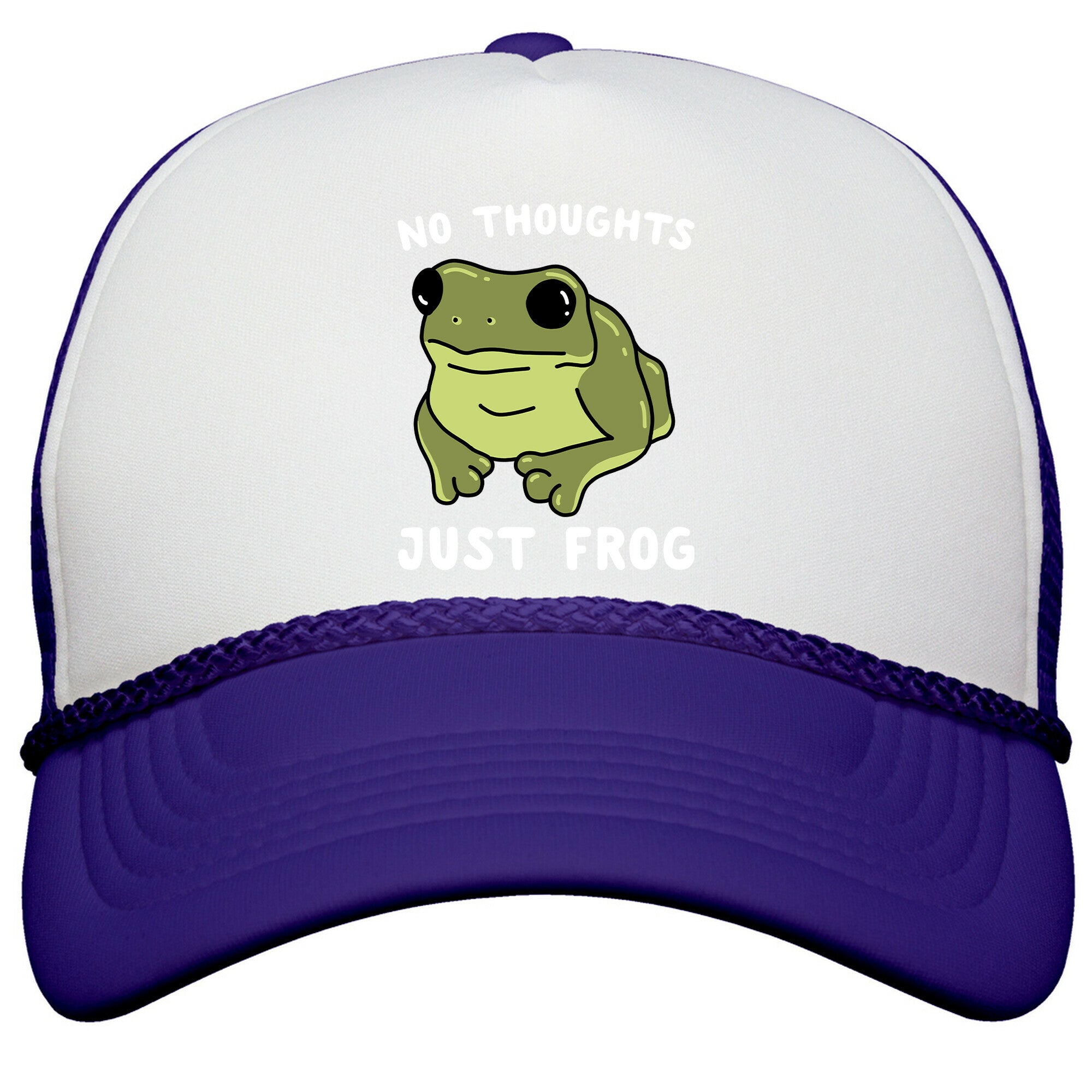 No Thoughts, Just Frog Snapback Trucker Hat