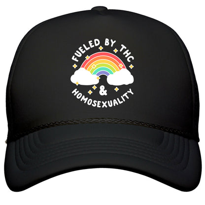 Fueled By THC & Homosexuality Snapback Trucker Hat