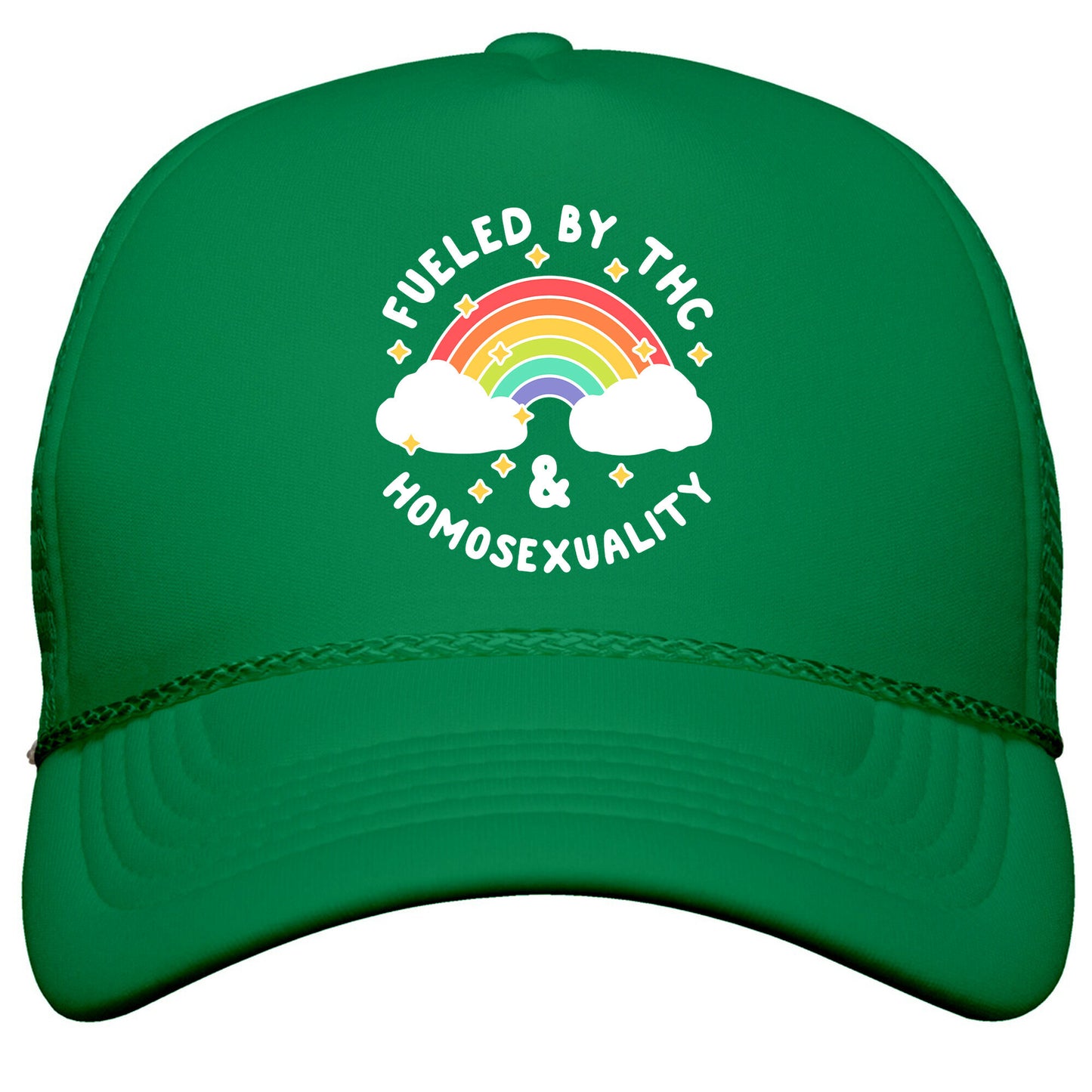 Fueled By THC & Homosexuality Snapback Trucker Hat
