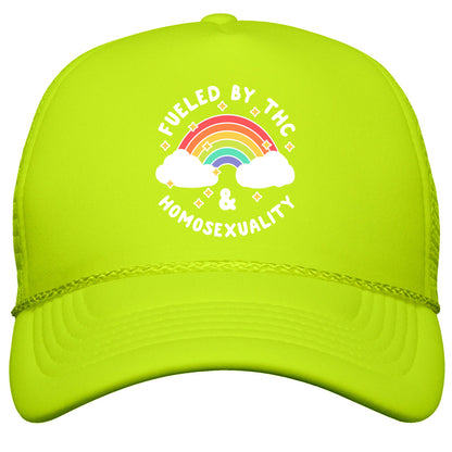 Fueled By THC & Homosexuality Snapback Trucker Hat