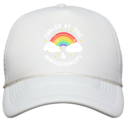 Fueled By THC & Homosexuality Snapback Trucker Hat