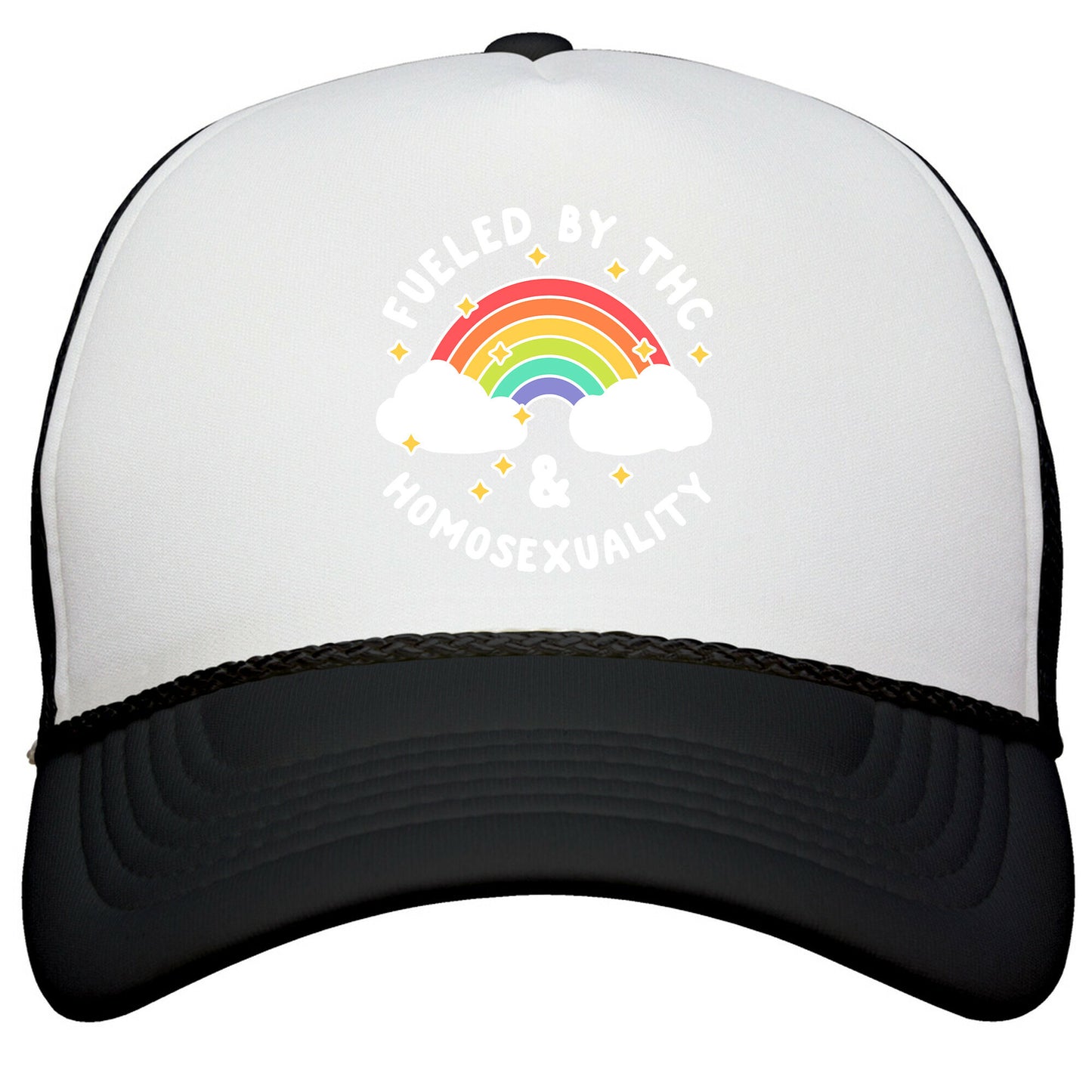 Fueled By THC & Homosexuality Snapback Trucker Hat