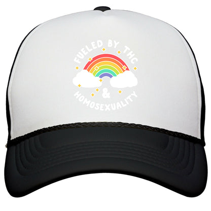 Fueled By THC & Homosexuality Snapback Trucker Hat