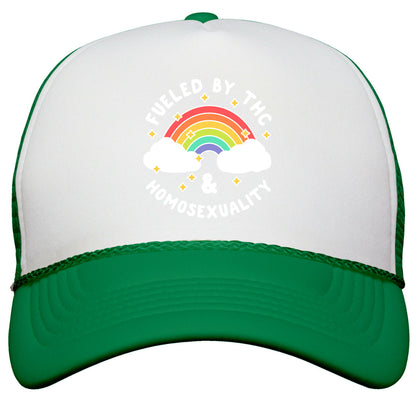 Fueled By THC & Homosexuality Snapback Trucker Hat