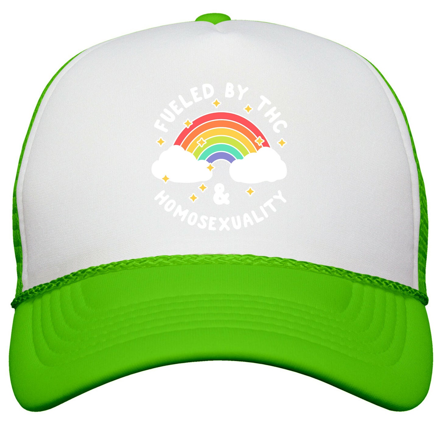 Fueled By THC & Homosexuality Snapback Trucker Hat