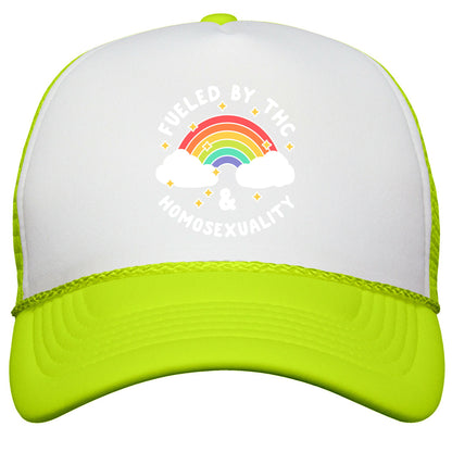 Fueled By THC & Homosexuality Snapback Trucker Hat