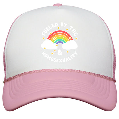 Fueled By THC & Homosexuality Snapback Trucker Hat