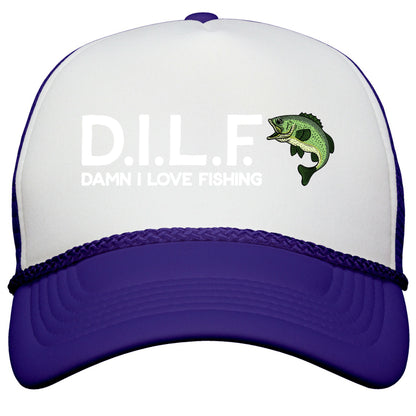 D.I.L.F. Damn I Love Fishing Snapback Trucker Hat