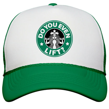 Do You Even Lift Coffee Parody Snapback Trucker Hat