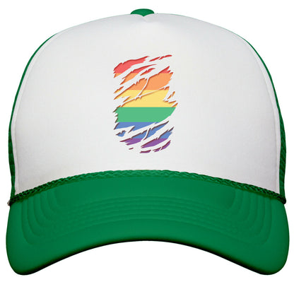 Ripped Shirt: Gay Pride Snapback Trucker Hat