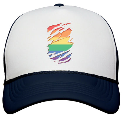 Ripped Shirt: Gay Pride Snapback Trucker Hat