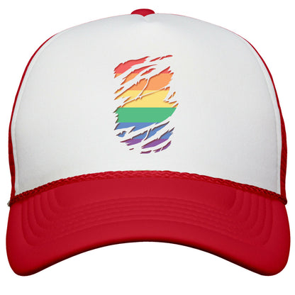 Ripped Shirt: Gay Pride Snapback Trucker Hat