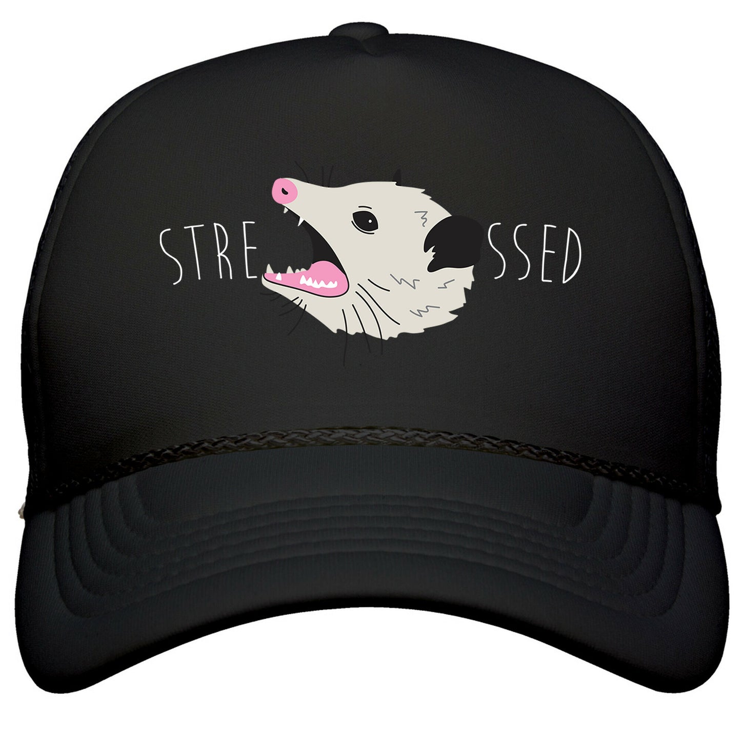 Stressed Opossum Snapback Trucker Hat