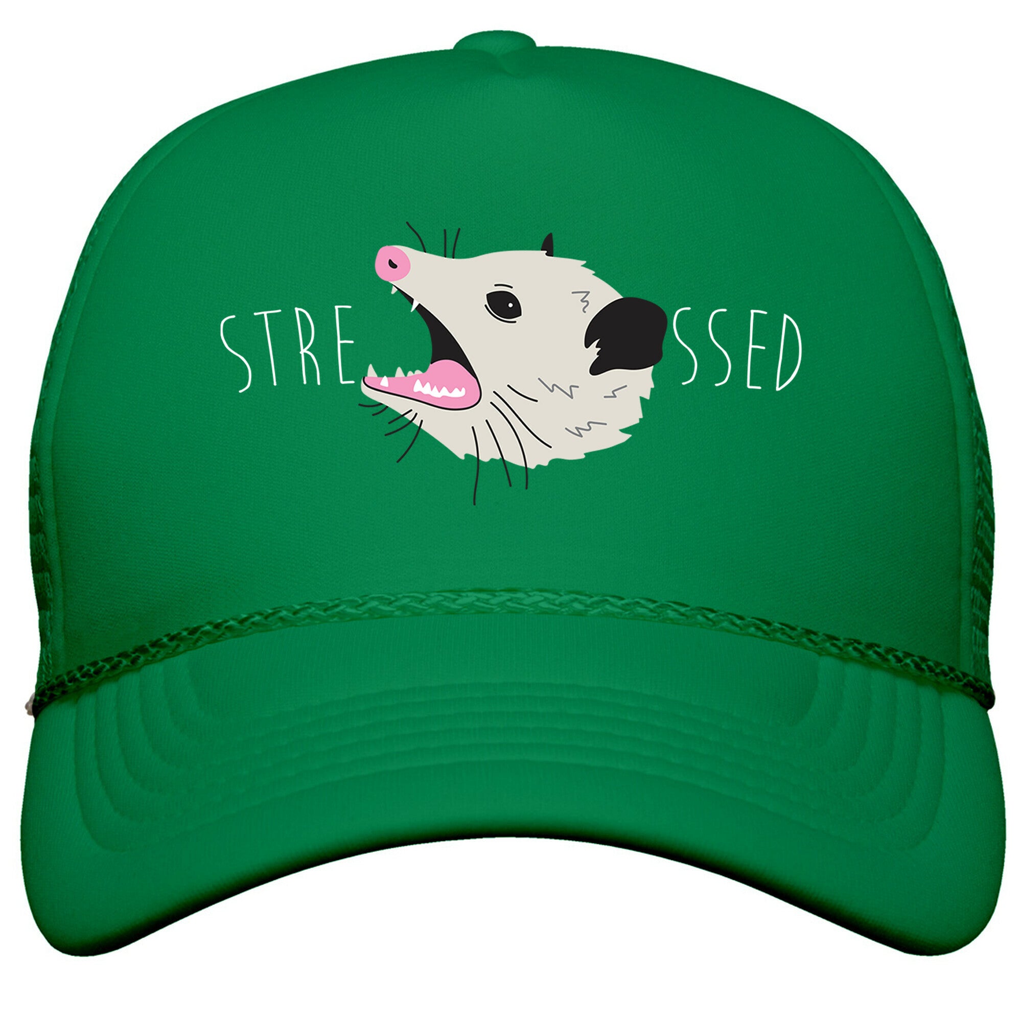 Stressed Opossum Snapback Trucker Hat