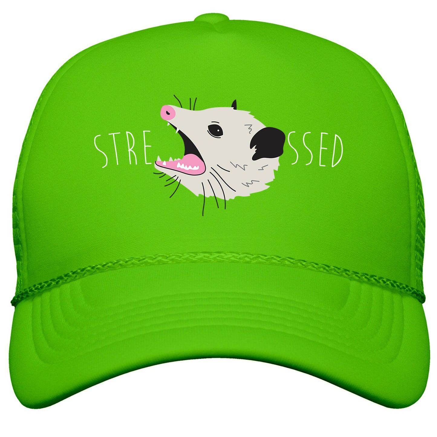 Stressed Opossum Snapback Trucker Hat
