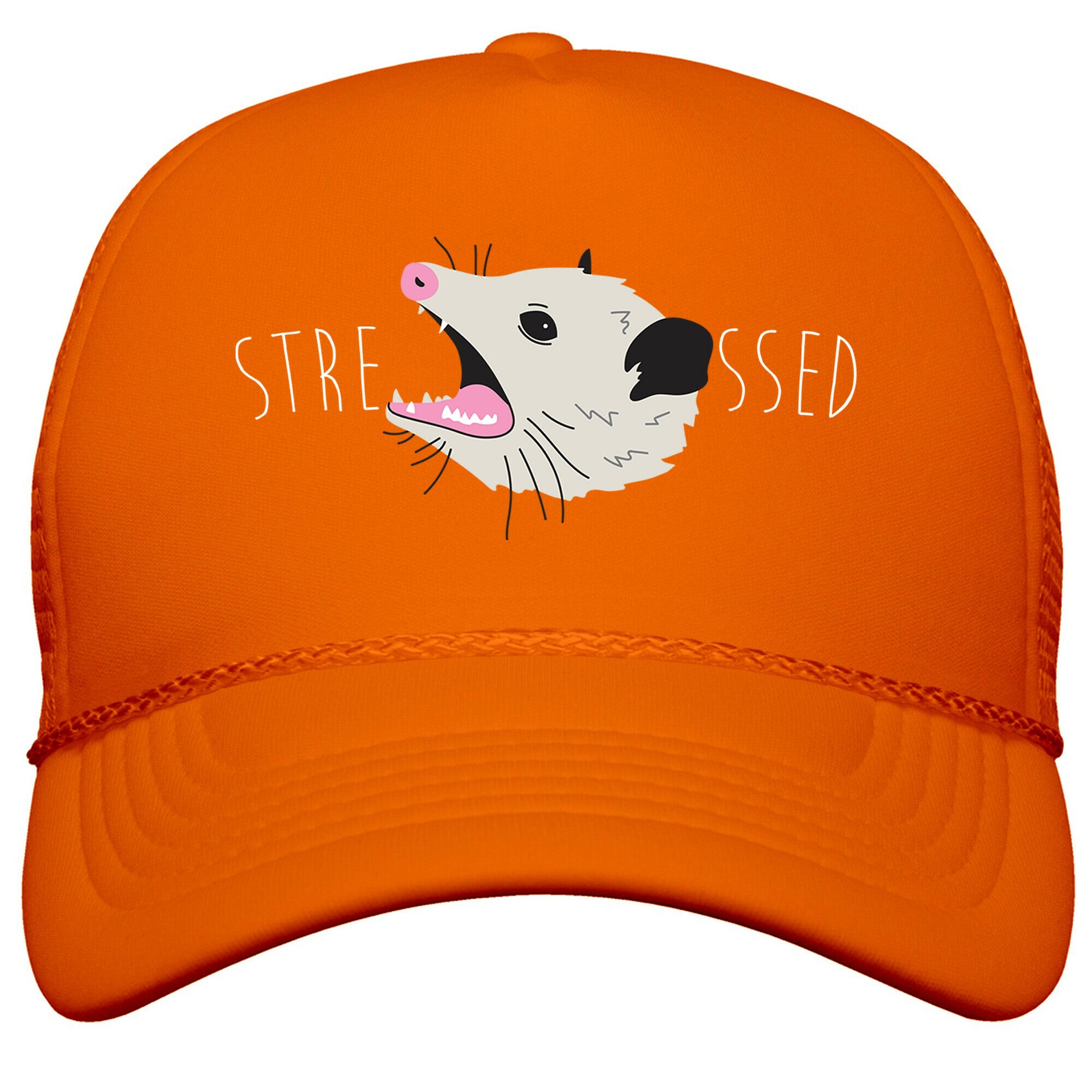 Stressed Opossum Snapback Trucker Hat