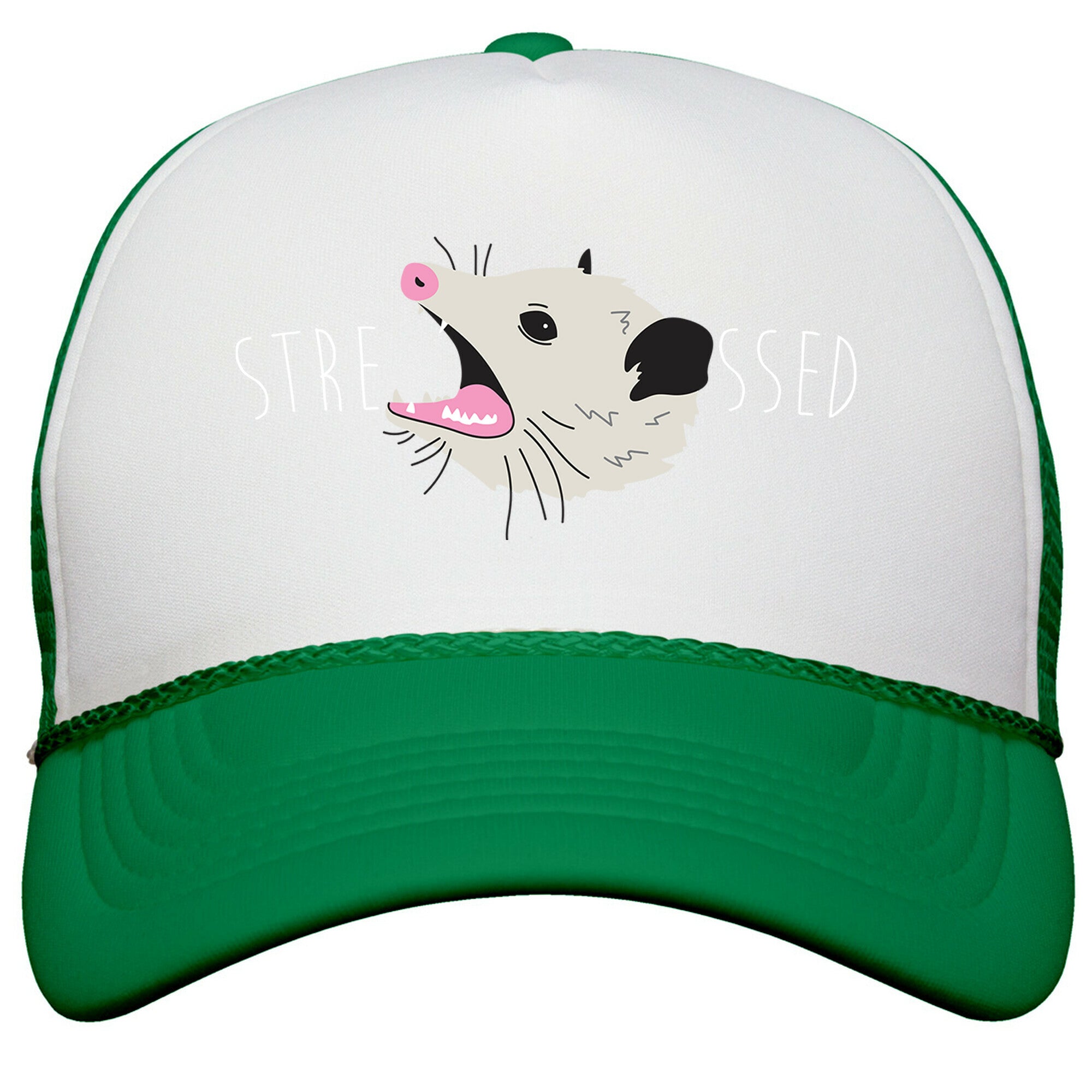 Stressed Opossum Snapback Trucker Hat