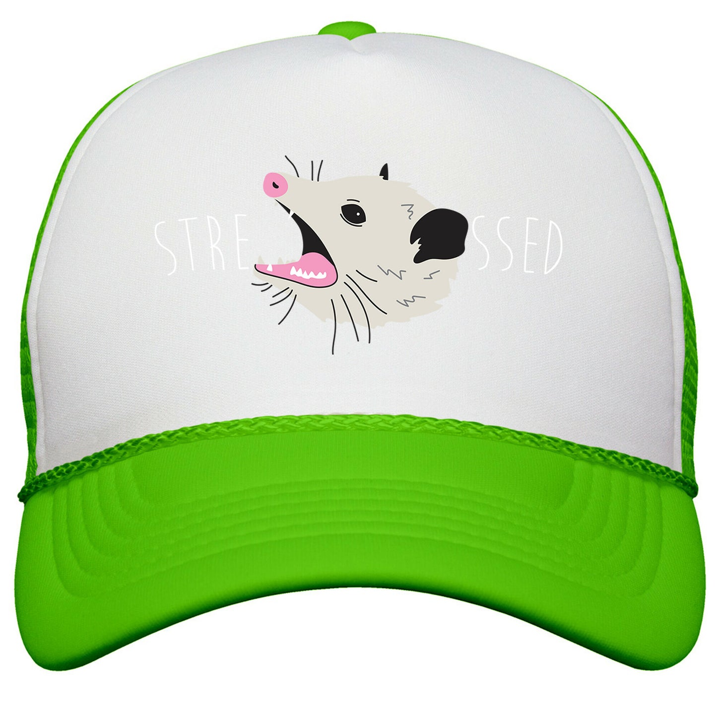 Stressed Opossum Snapback Trucker Hat