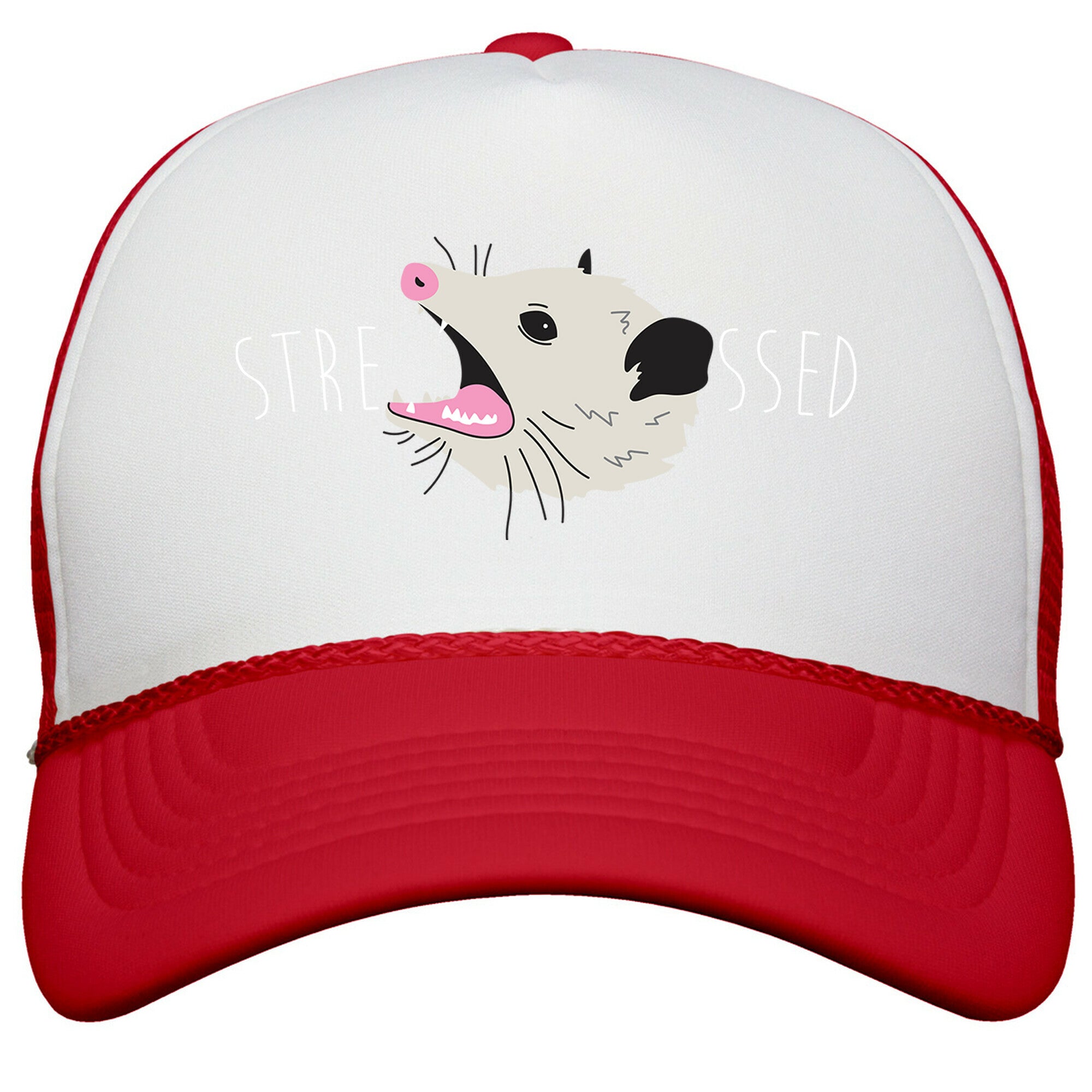 Stressed Opossum Snapback Trucker Hat