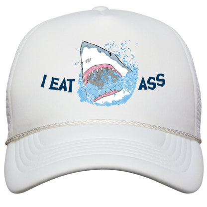 I Eat Ass Shark Snapback Trucker Hat