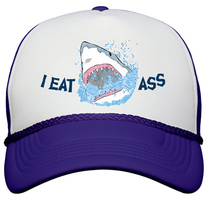 I Eat Ass Shark Snapback Trucker Hat