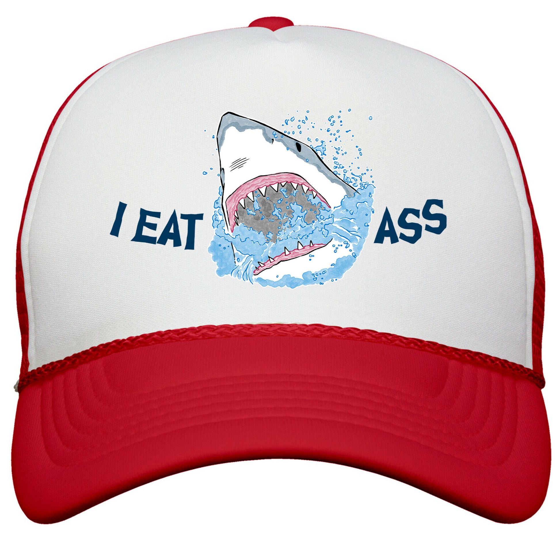 I Eat Ass Shark Snapback Trucker Hat – LookHUMAN
