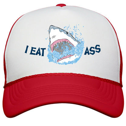 I Eat Ass Shark Snapback Trucker Hat