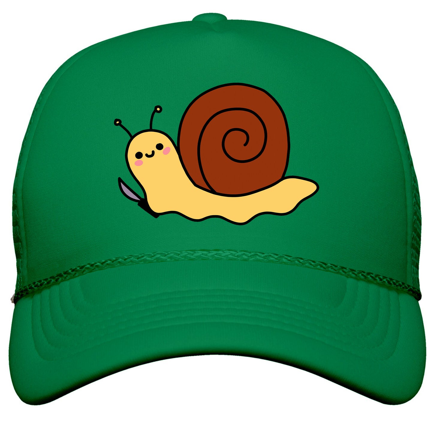 Snail With Knife Snapback Trucker Hat