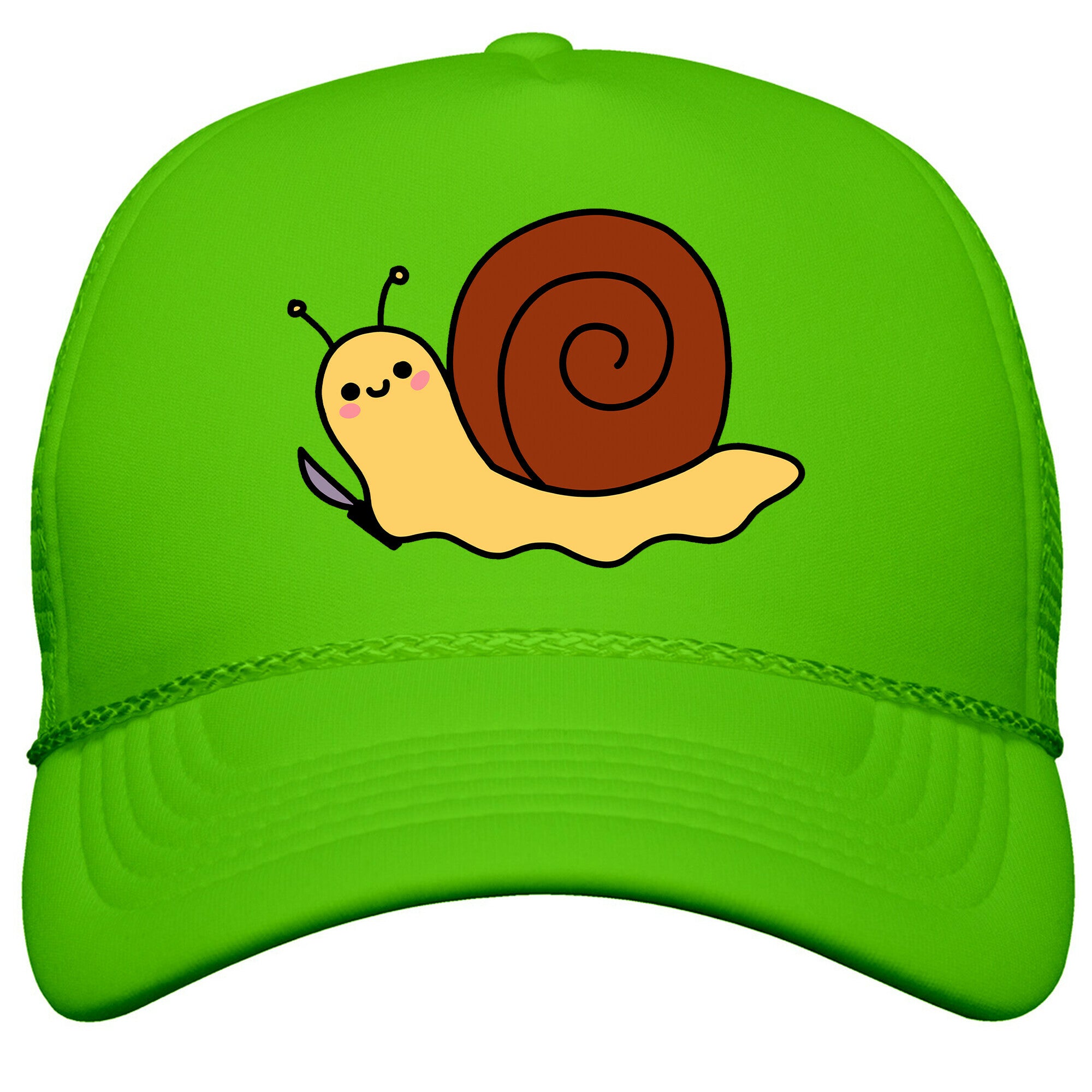 Snail With Knife Snapback Trucker Hat