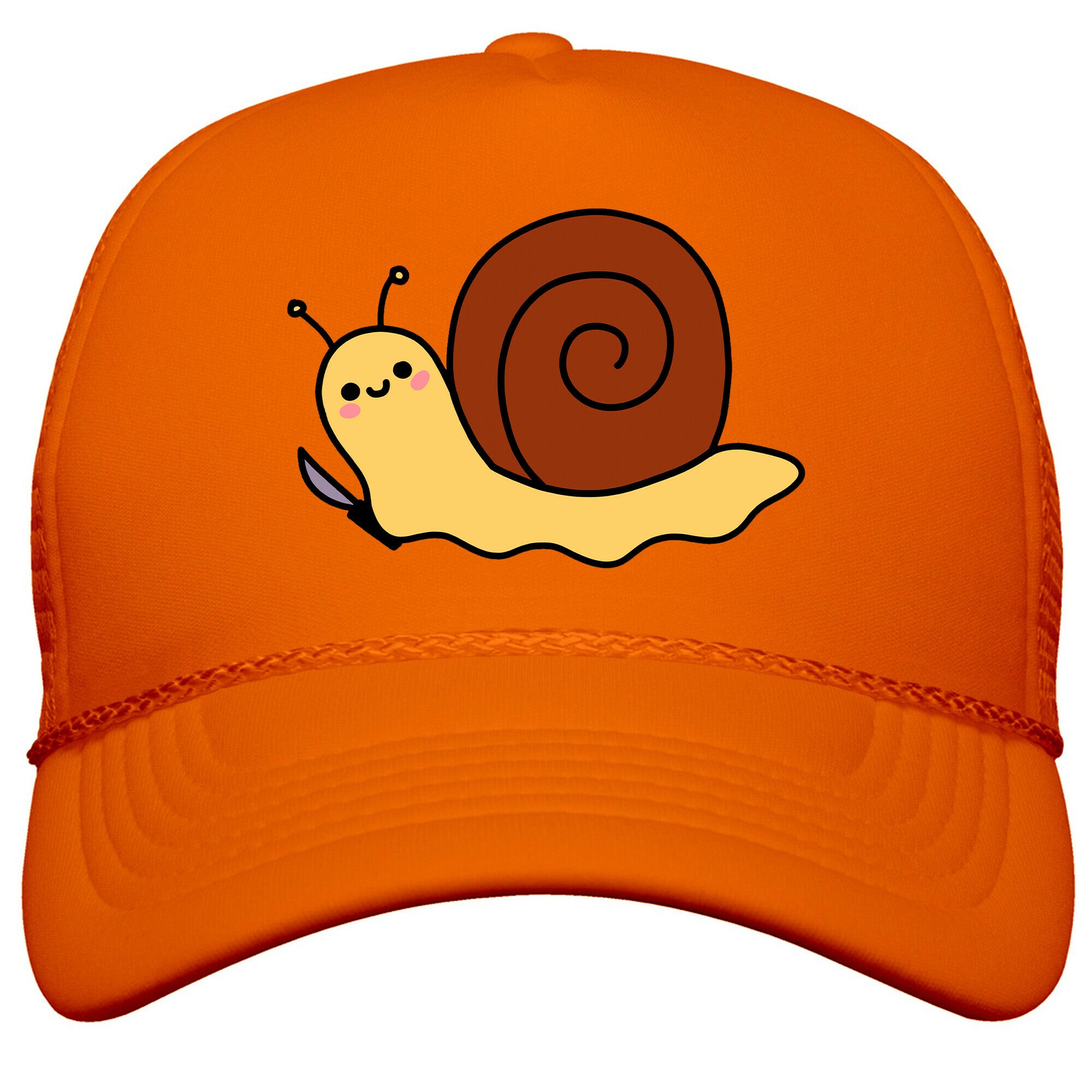 Snail With Knife Snapback Trucker Hat