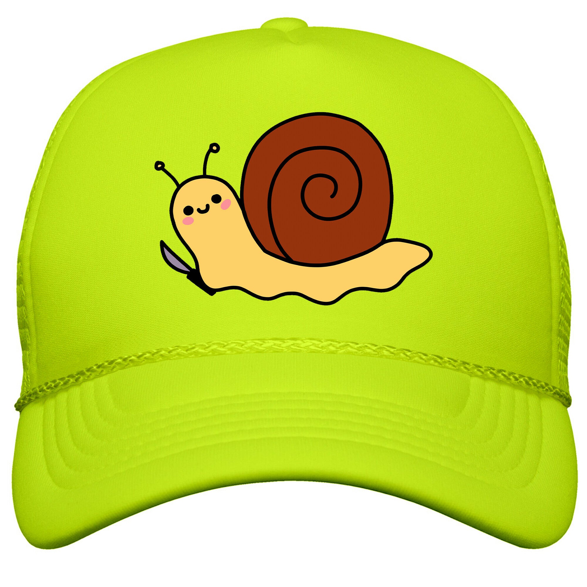 Snail With Knife Snapback Trucker Hat
