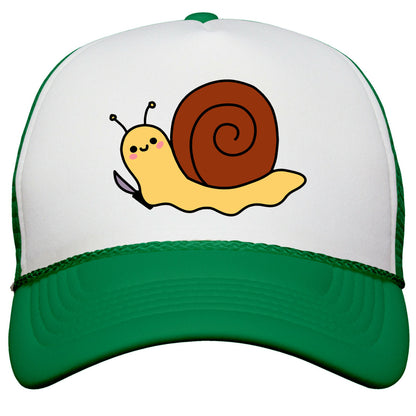 Snail With Knife Snapback Trucker Hat