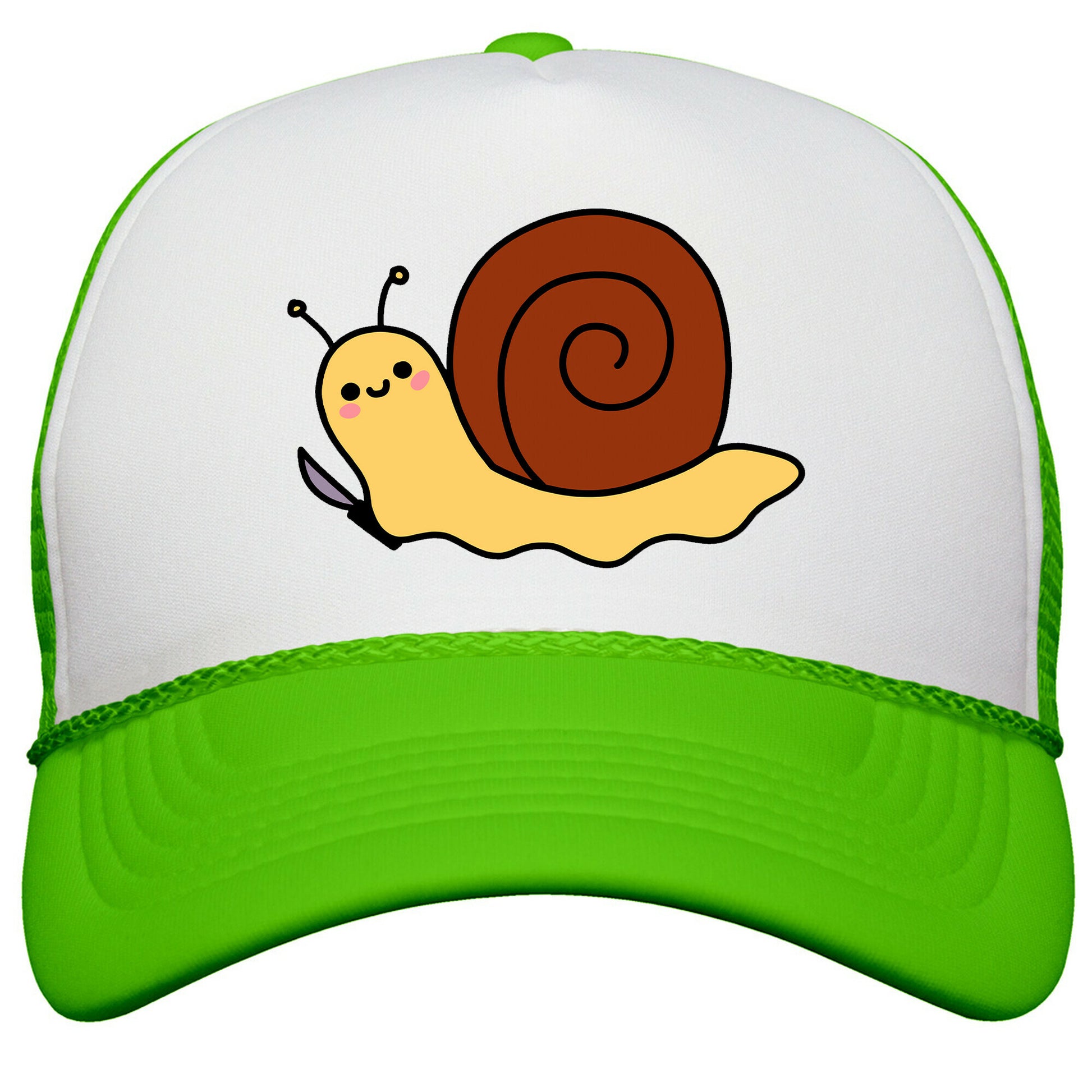 Snail With Knife Snapback Trucker Hat