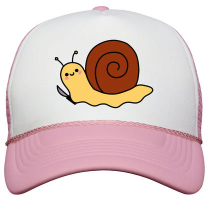 Snail With Knife Snapback Trucker Hat