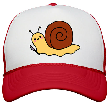 Snail With Knife Snapback Trucker Hat