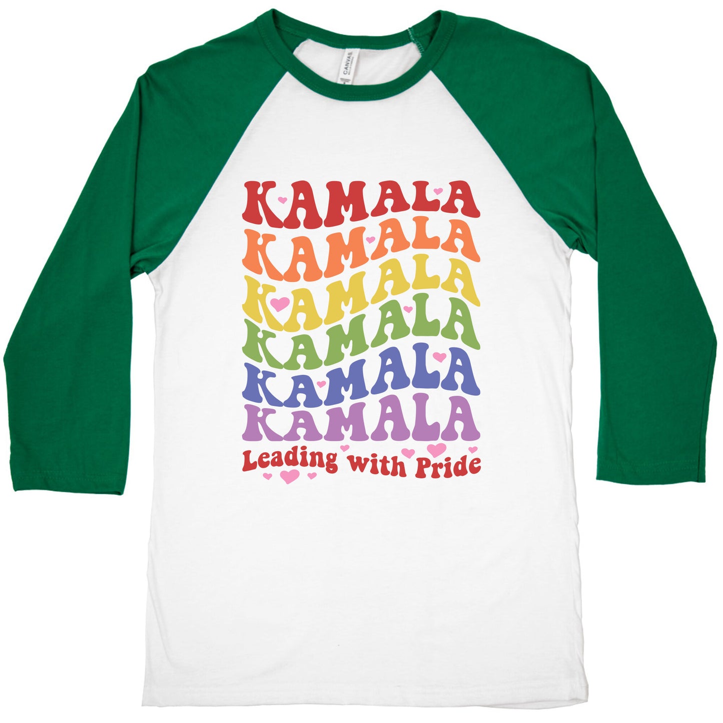 Kamala Leading With Pride Baseball Tee