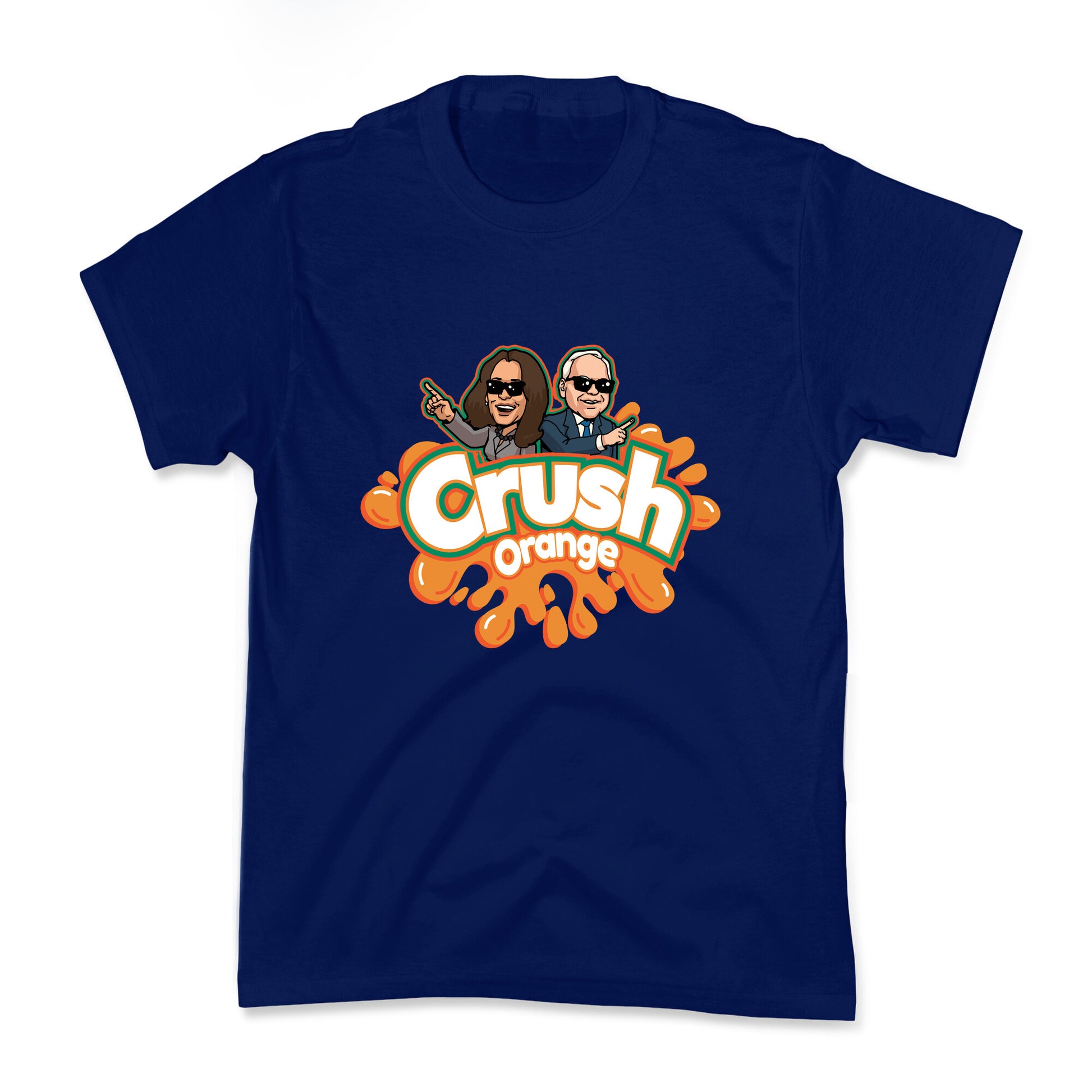 Orange Crush Harris Walz 2024 Kids Tee