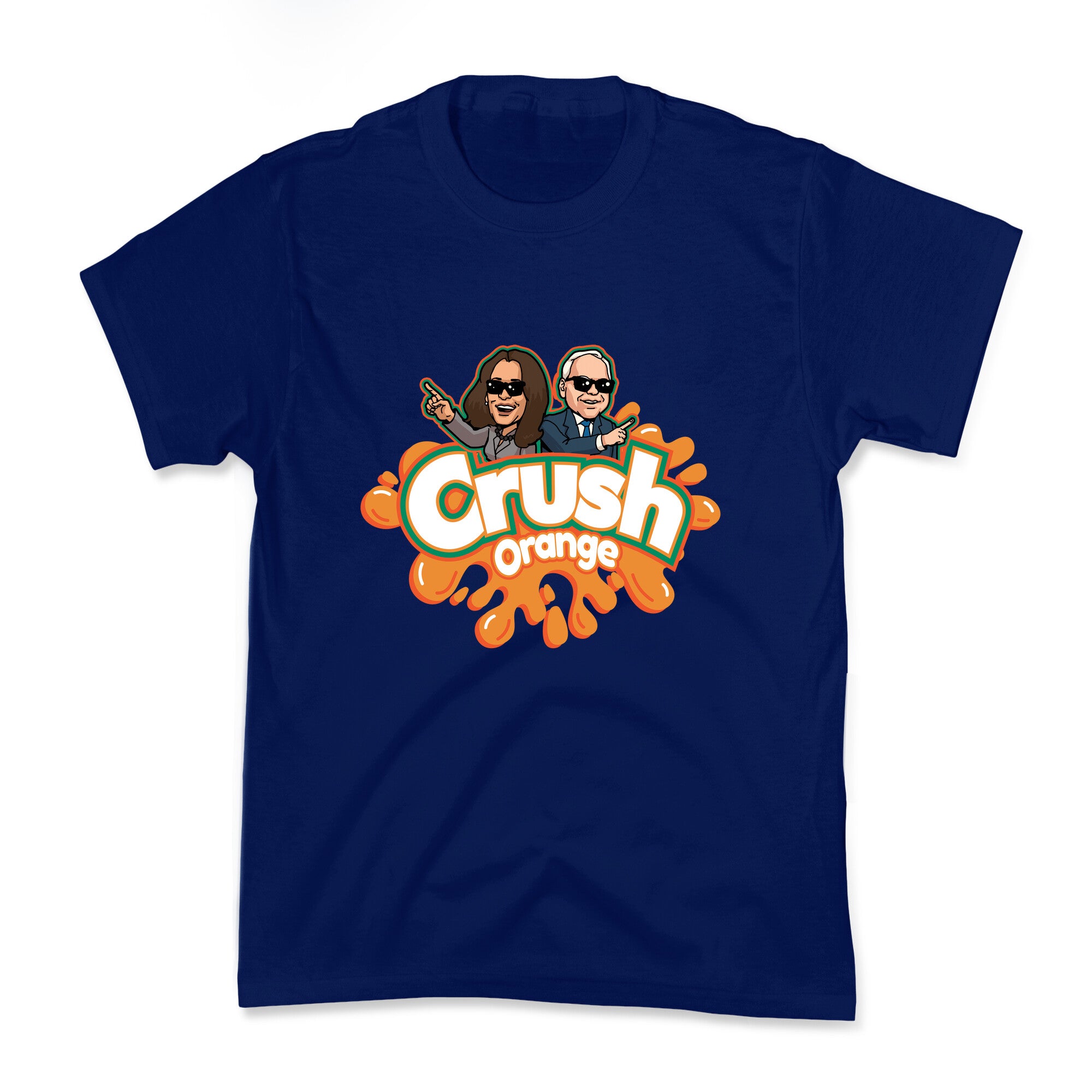 Orange Crush Harris Walz 2024 Kids Tee