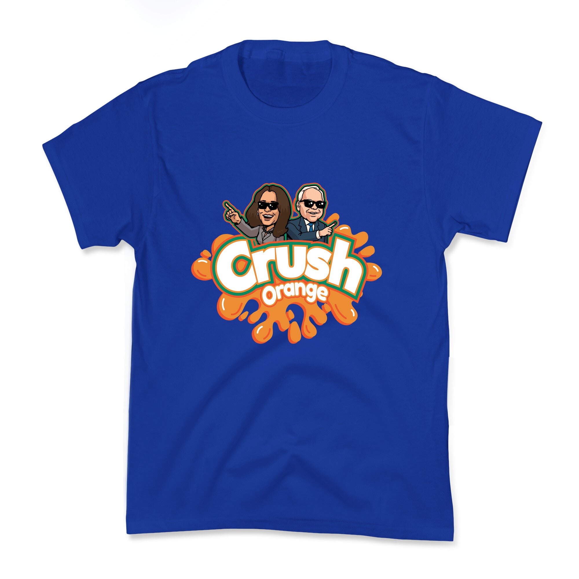Orange Crush Harris Walz 2024 Kids Tee