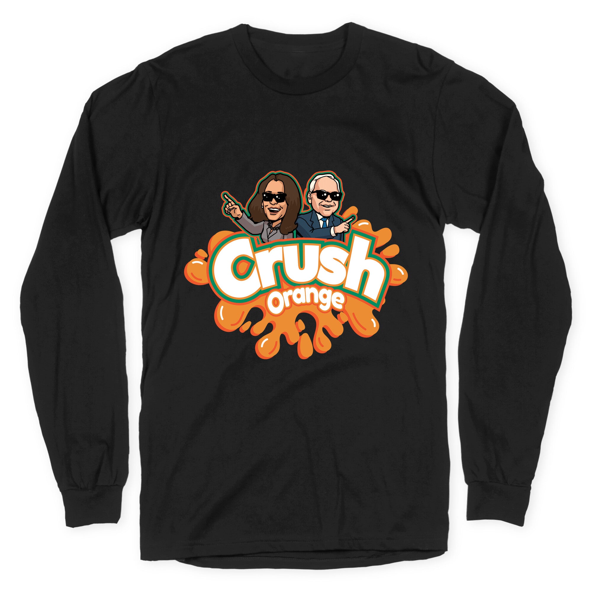 Orange Crush Harris Walz 2024 Longsleeve Tee